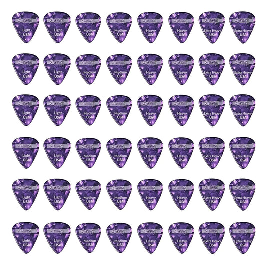 5Core Guitar Picks Celluloid Light Medium Heavy Gauge Pick - Acoustic Electric Bass Guitars PURPLE